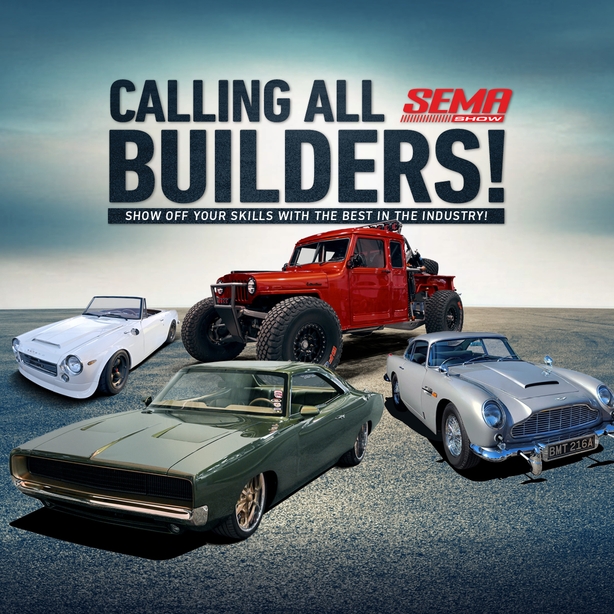 Battle of the Builders - group of cool cars and trucks from various eras.