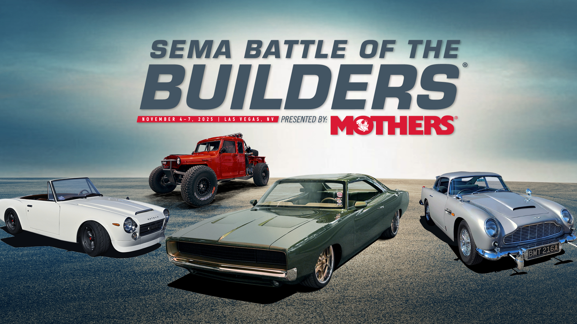 Battle of the Builders - group of cool cars and trucks from various eras.