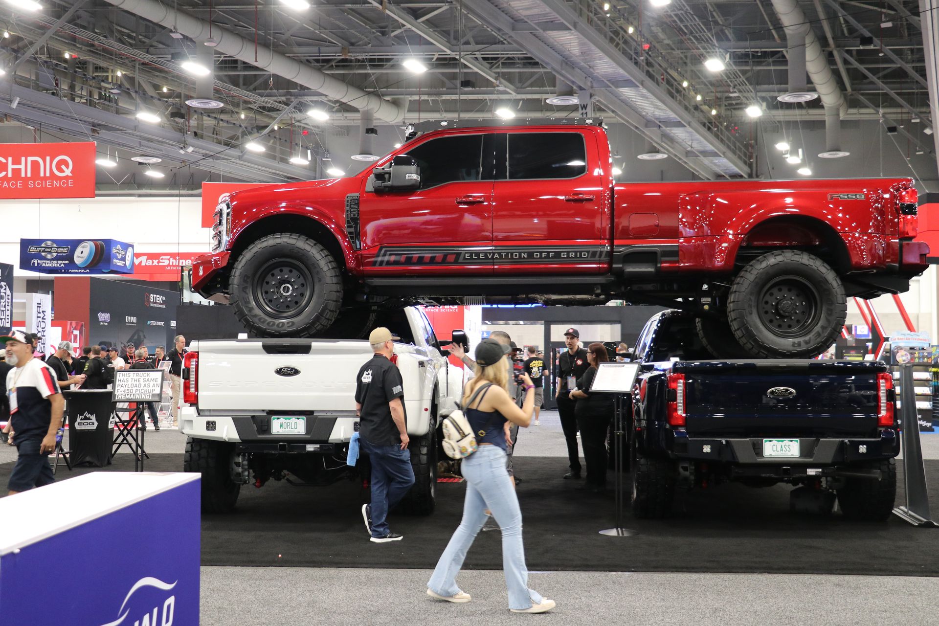 Lifted Ford Super Duty truck on display at the SEMA Show