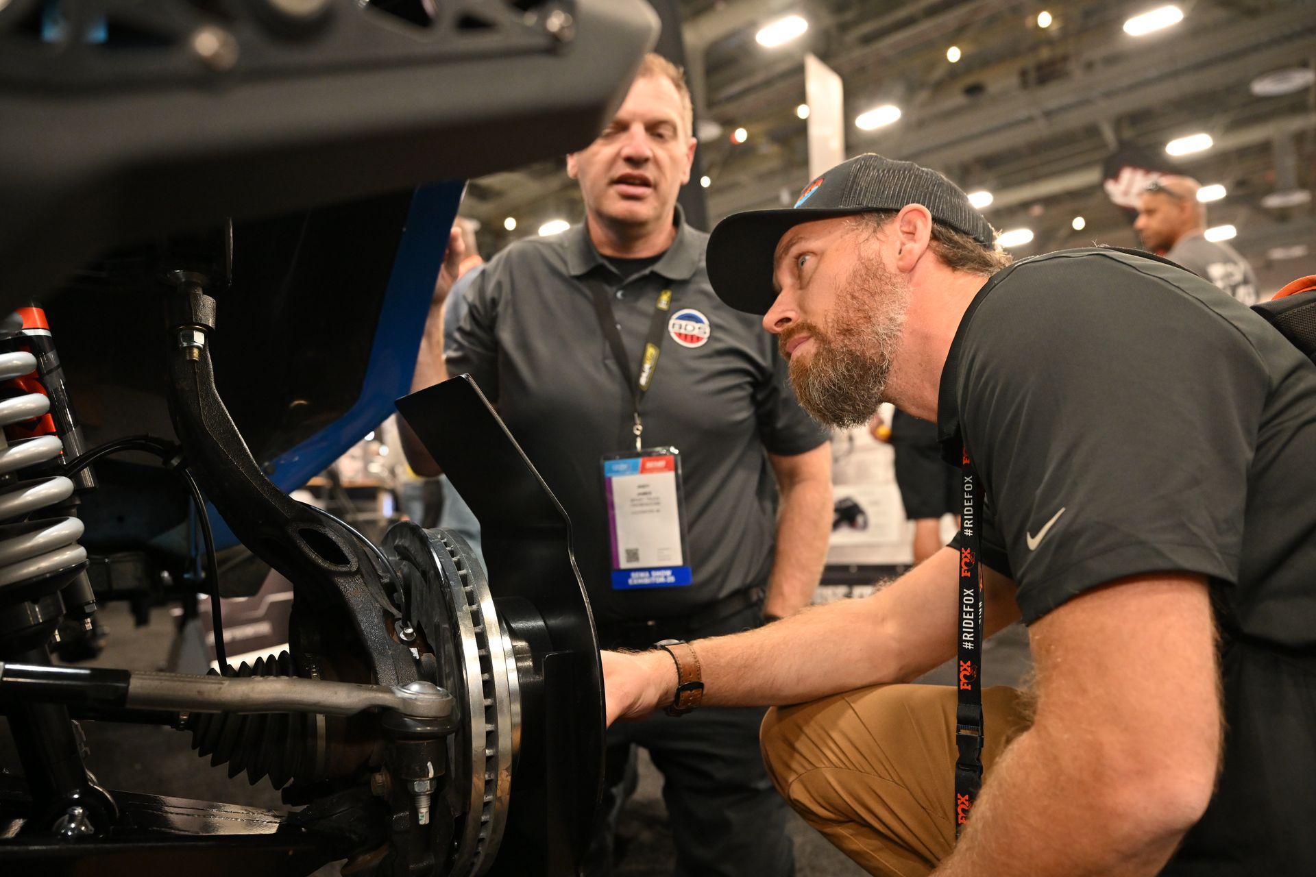 Off-road suspension inspection on display at the SEMA Show