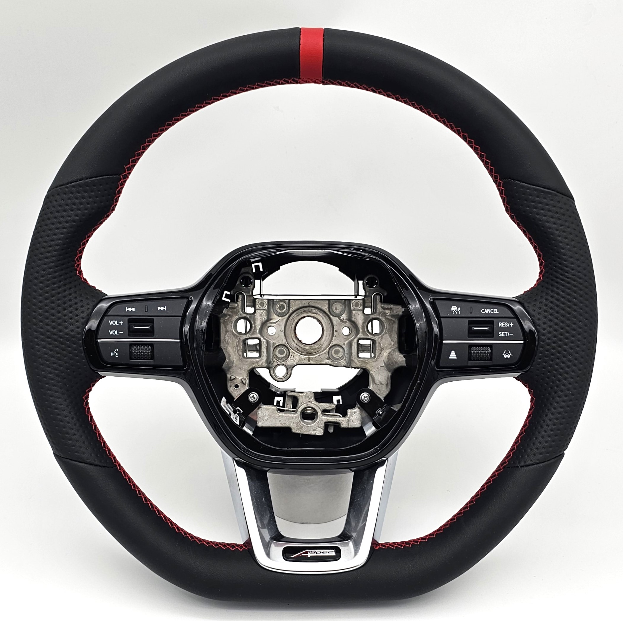 thumbnail image 2 of REVESOL Real Carbon Fiber Steering Wheel For Tesla Model 3 & Y – Grey Stitch, Flat Bottom 2 of 3